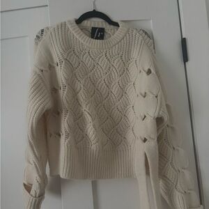 Cream Cable Knit Sweater